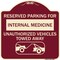 Signmission Reserved Parking for Internal Medicine Unauthorized Vehicles Towed Away, A-DES-BU-1818-23095 A-DES-BU-1818-23095 - alternate 1